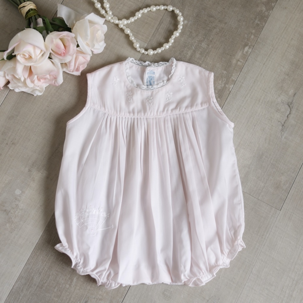 Feltman Brothers RARE Vintage Pink Romper Bubble Girls size Newborn NWT